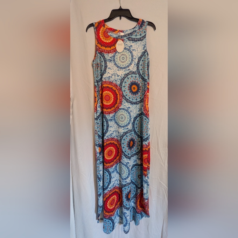 NWT Colorful Bohemian Print Tank Top Maxi Dress Sz. M